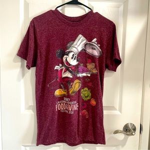 Disneyland - Food and Wine Festival 2018 Burgundy Tshirt with Mickey - Small